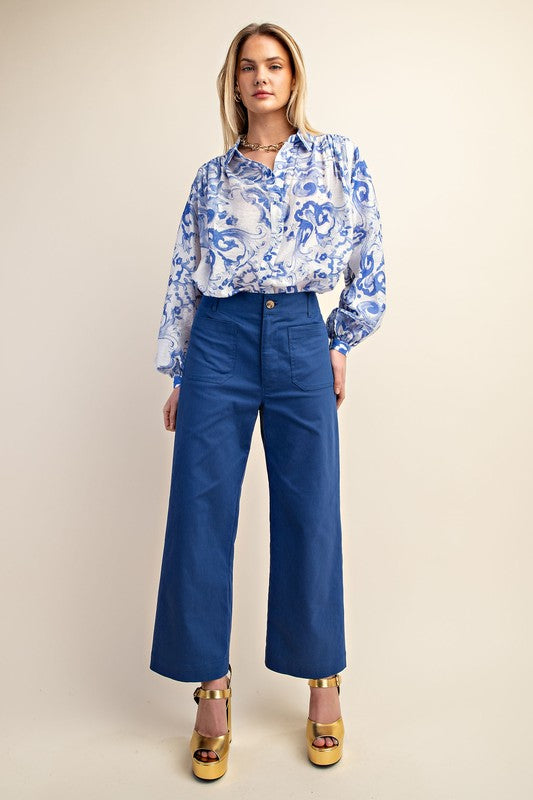 Wide Leg Ankle Crop Pant