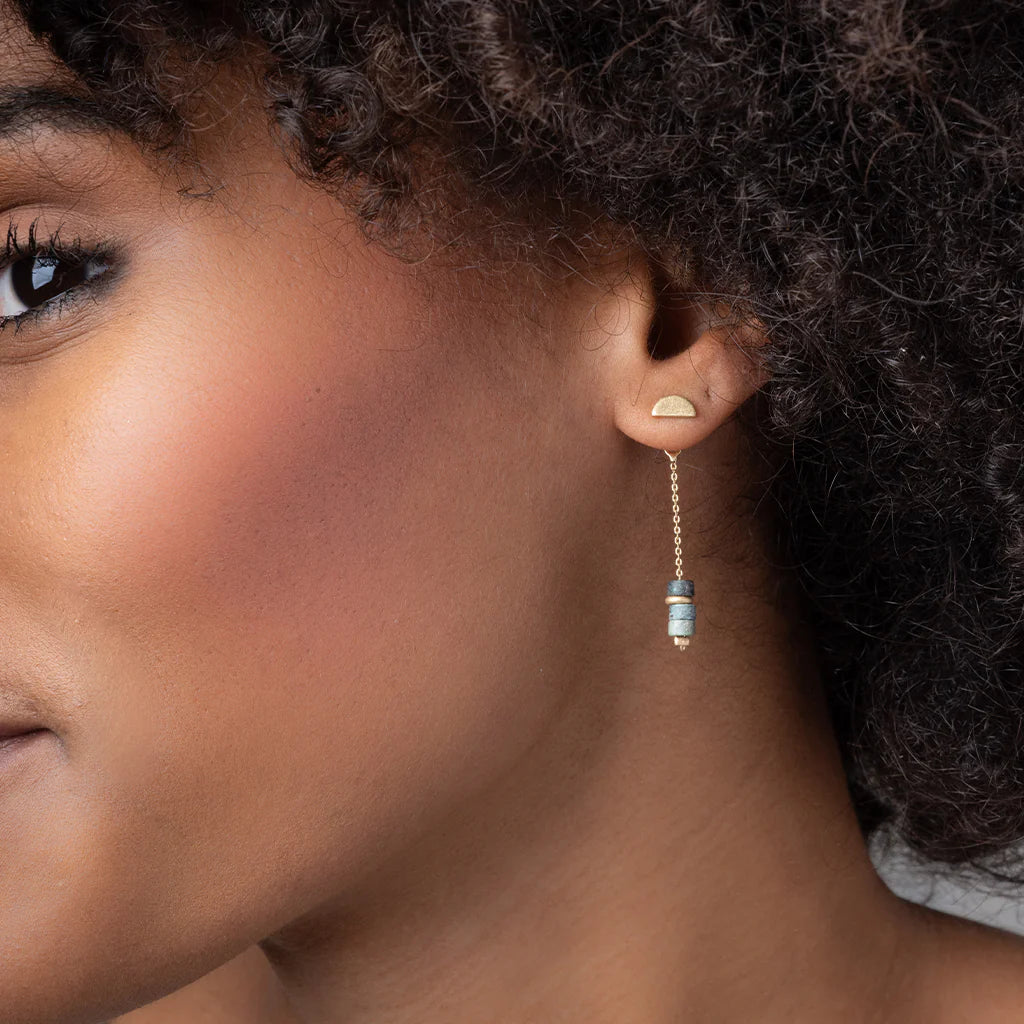 Dalmation Jasper Thread Jacket Earring