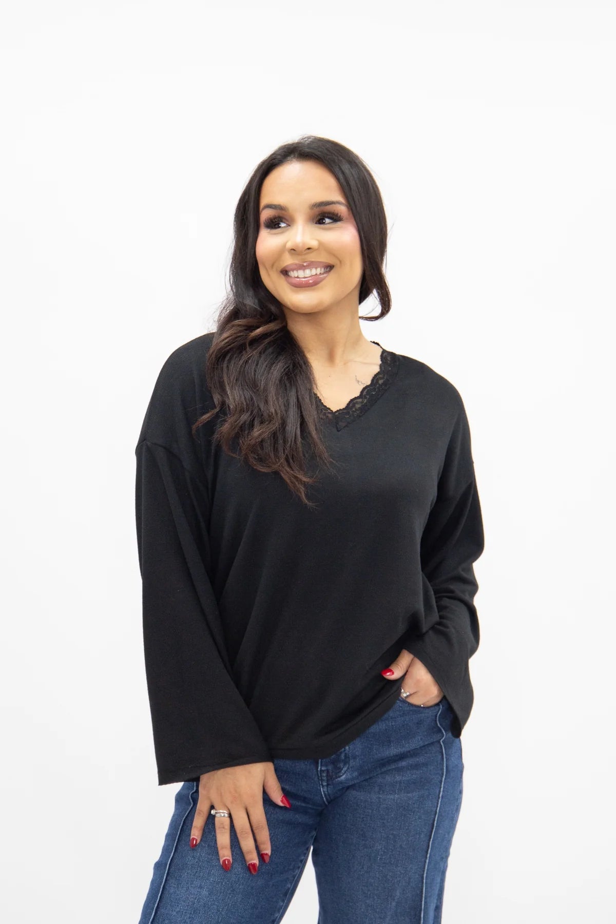 Ultra Soft Lace Detail Top