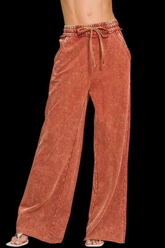 French Terry Pant in Rust