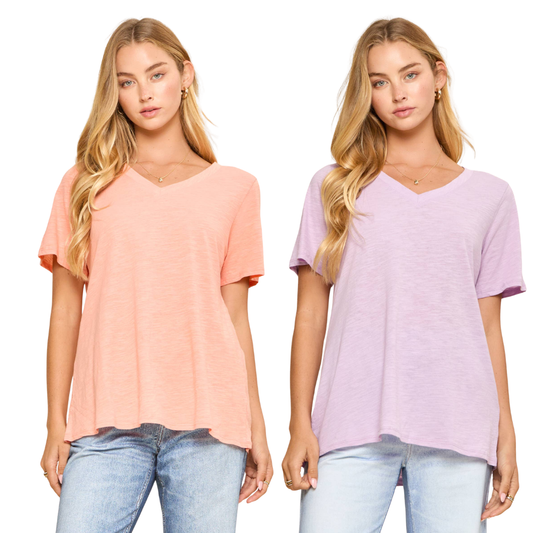 Cotton V-Neck Knit Top