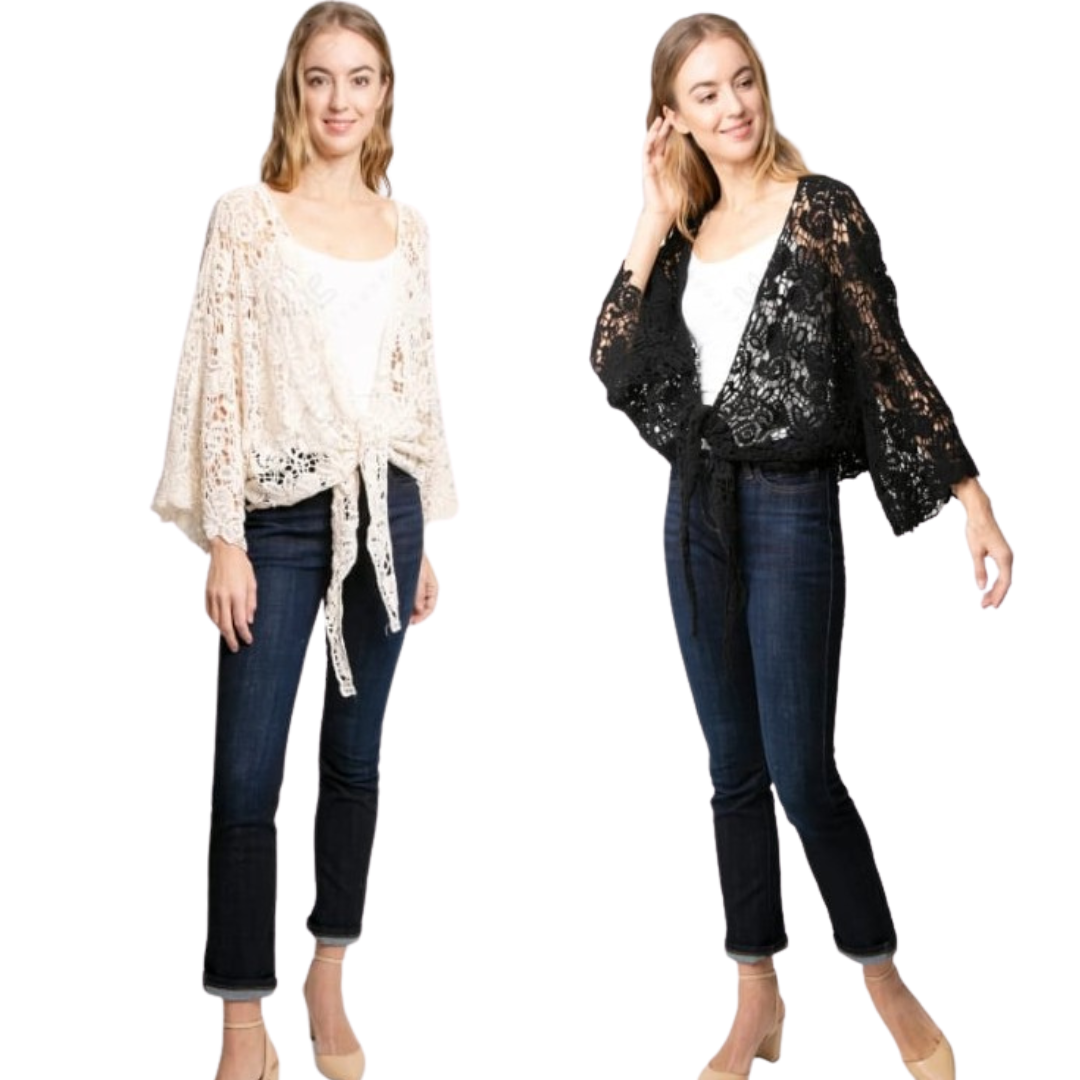 Crochet Tie Front Cover Up