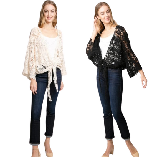 Crochet Tie Front Cover Up