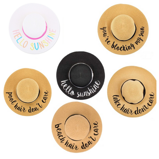 Fun Saying Floppy Straw Beach Hat