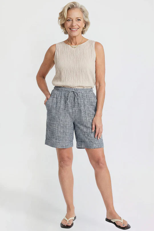 Cuffed Rayon Shorts
