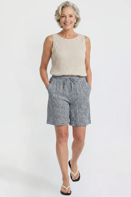 Cuffed Rayon Shorts