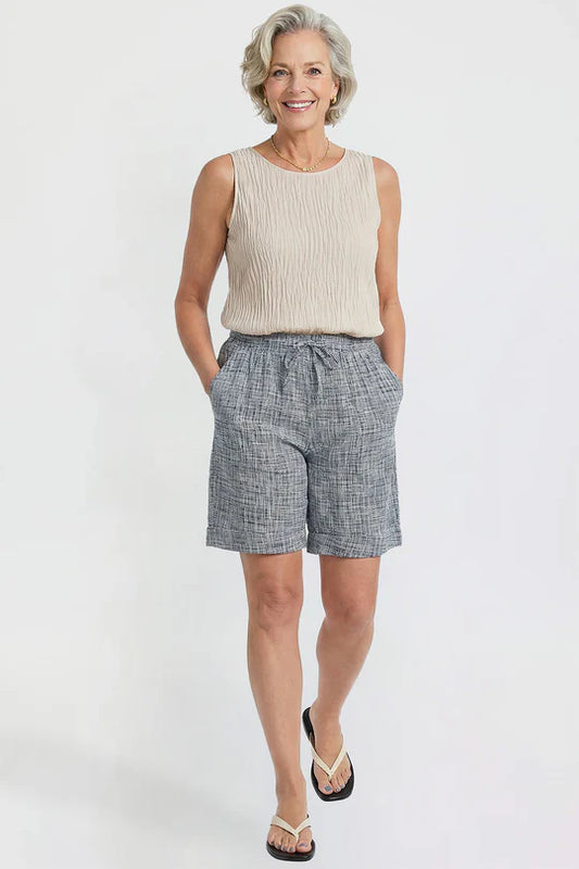 Cuffed Rayon Shorts