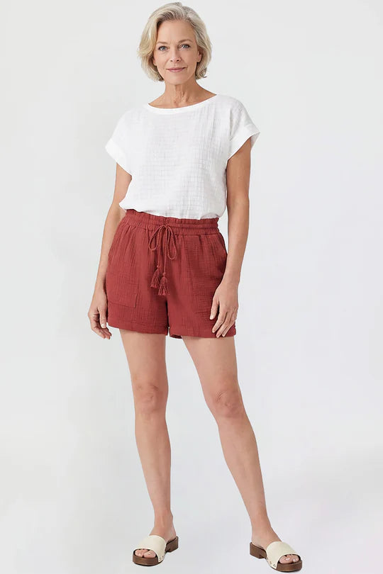 Terracotta Cotton Shorts