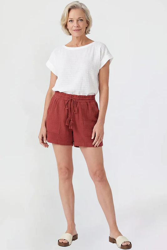Terracotta Cotton Shorts