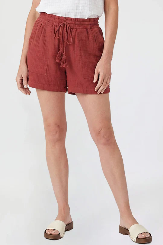 Terracotta Cotton Shorts