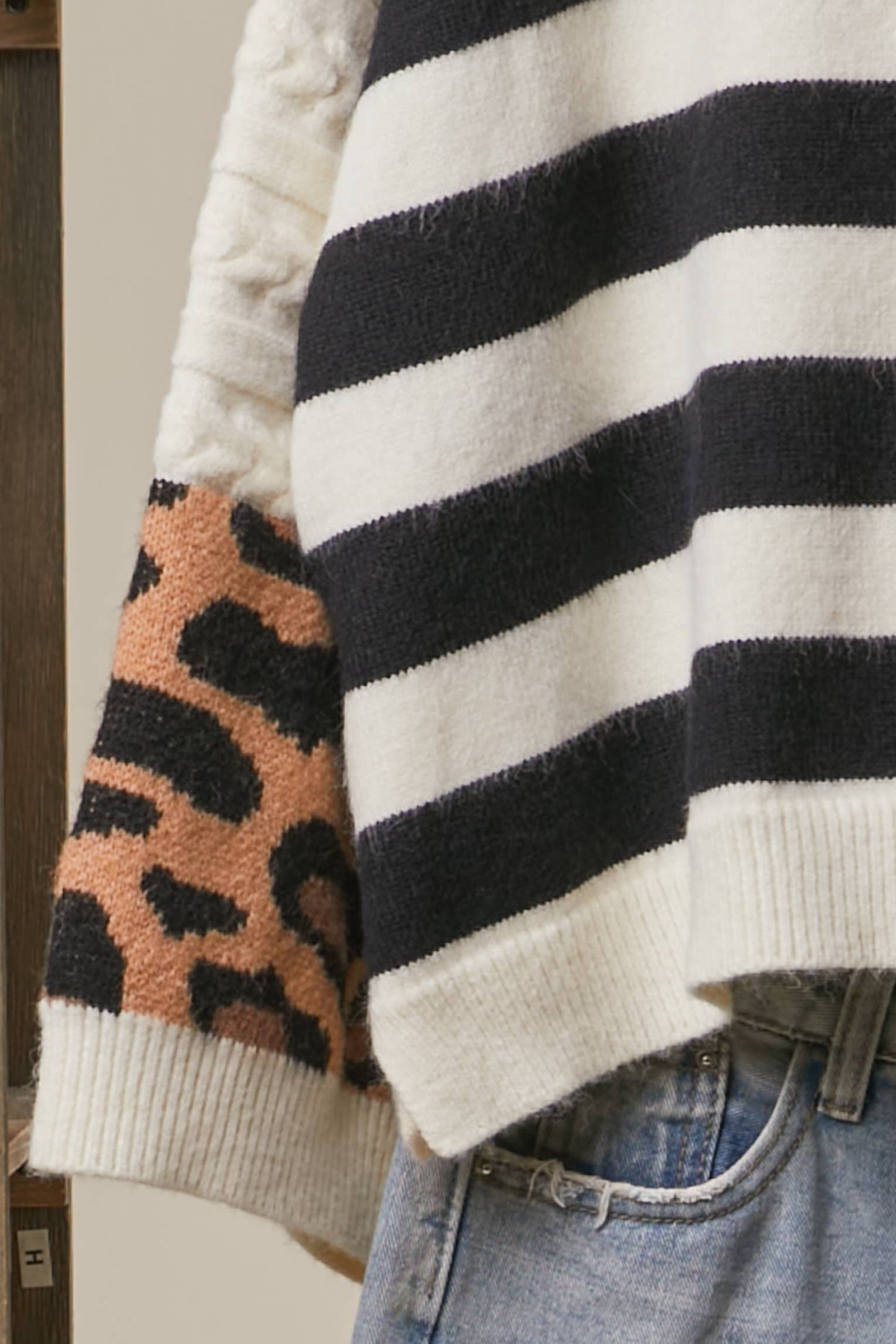 Stripes and Leopard Cardigan