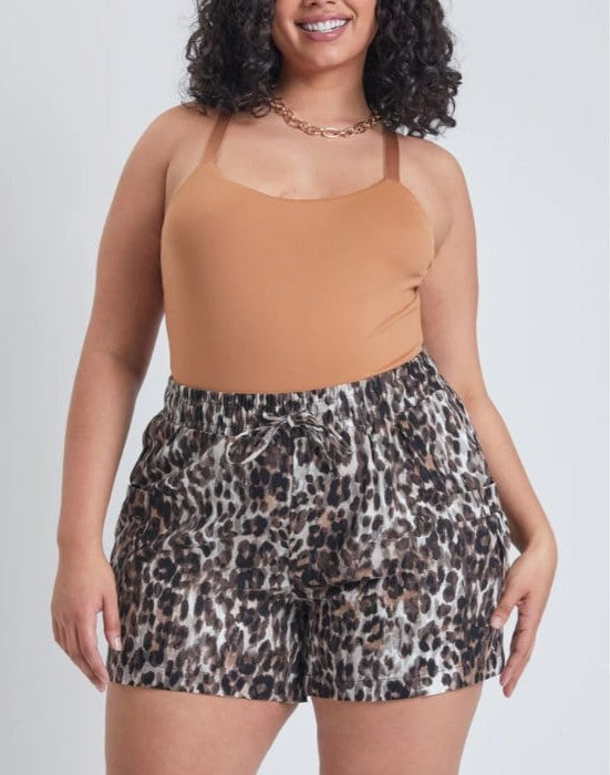 Cheetah Print Linen Shorts