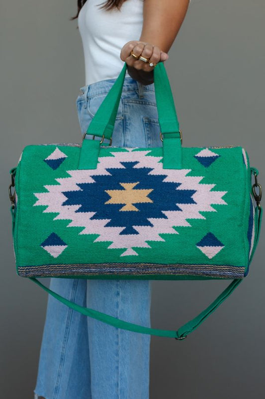 Green Aztech Duffle Bag