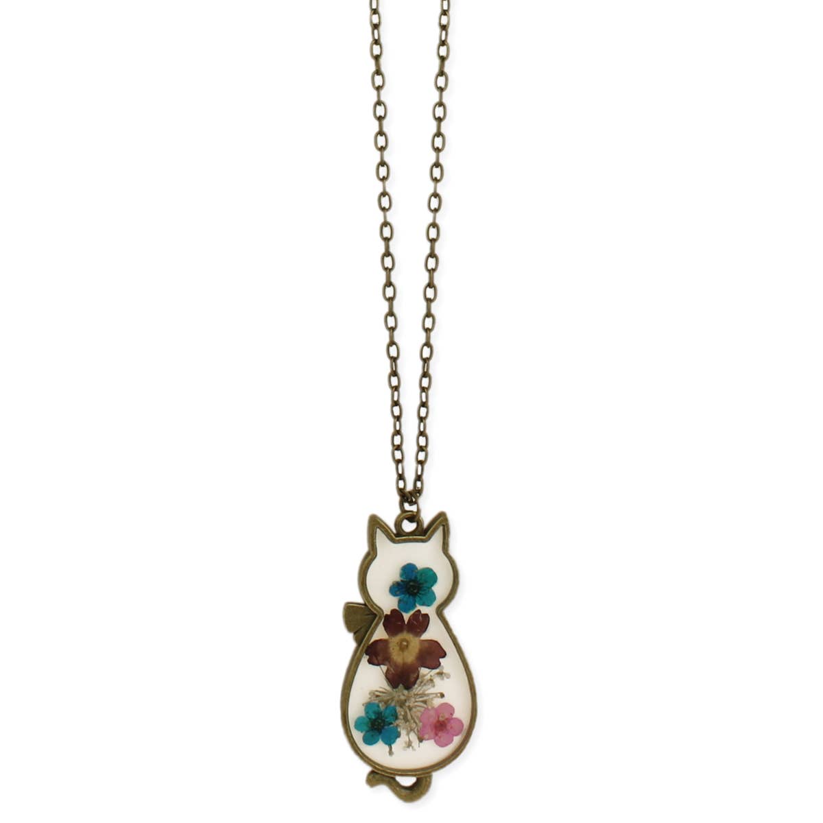 Dried Flower Cat Necklace