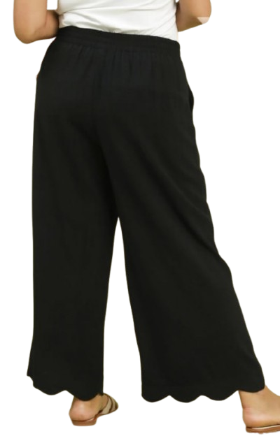 Black Linen Blend Pant
