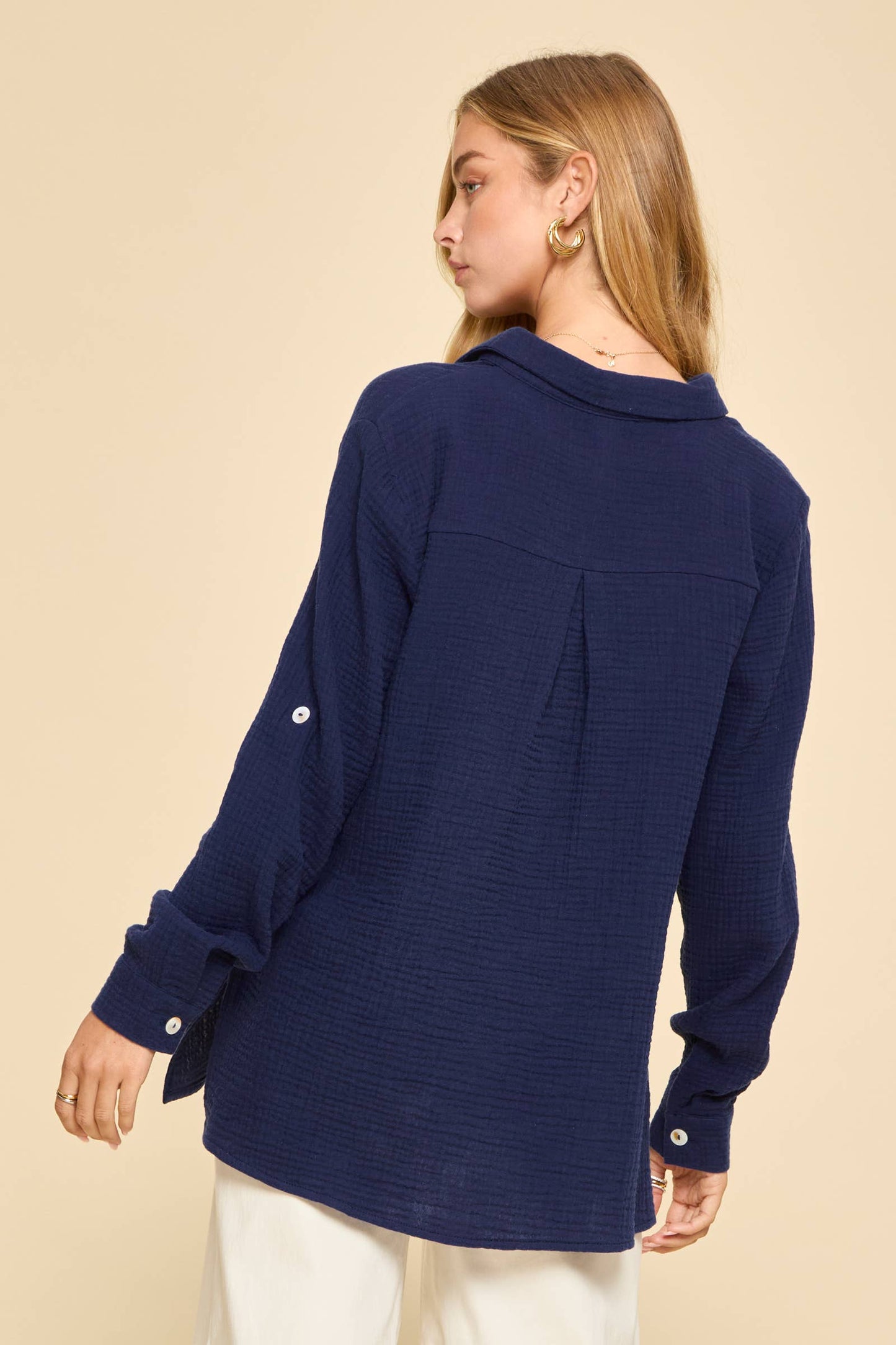 Breathable Cotton Button-Down Top