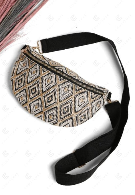 Diamond Pattern Crossbody Bag