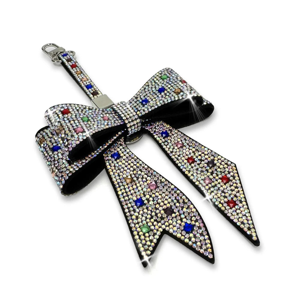 Jacqueline Kent Ribbon Bow Bag Charm-Key Ring in Candy Crush