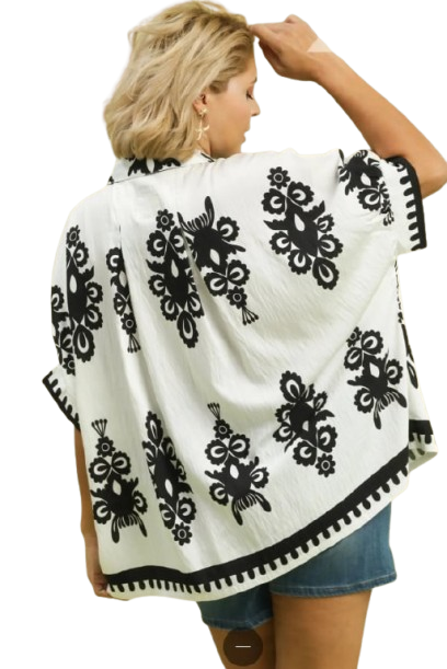 Abstract Print Woven Blouse