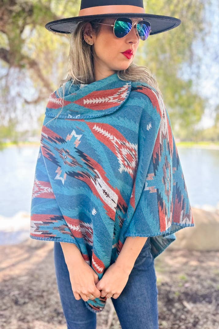 Aztec Cowl Poncho