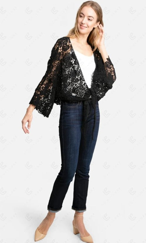 Crochet Tie Front Cover Up