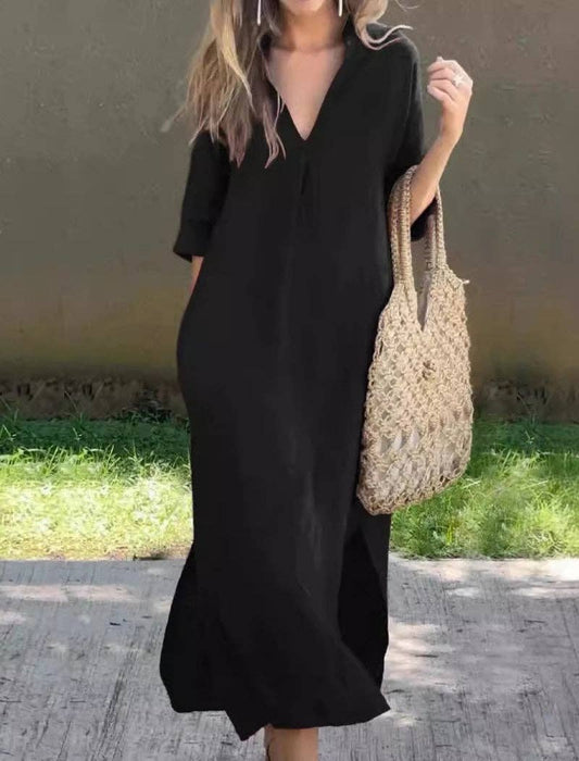 Cotton Blend Maxi Dress