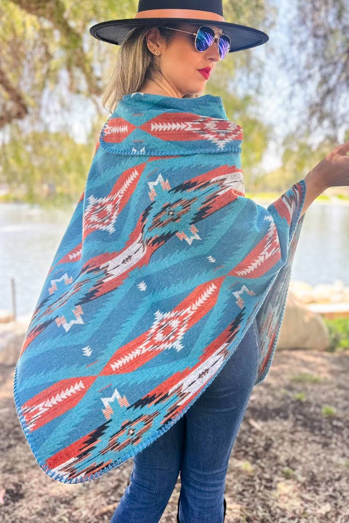 Aztec Cowl Poncho