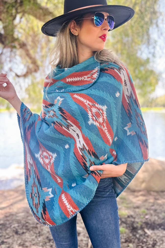 Aztec Cowl Poncho