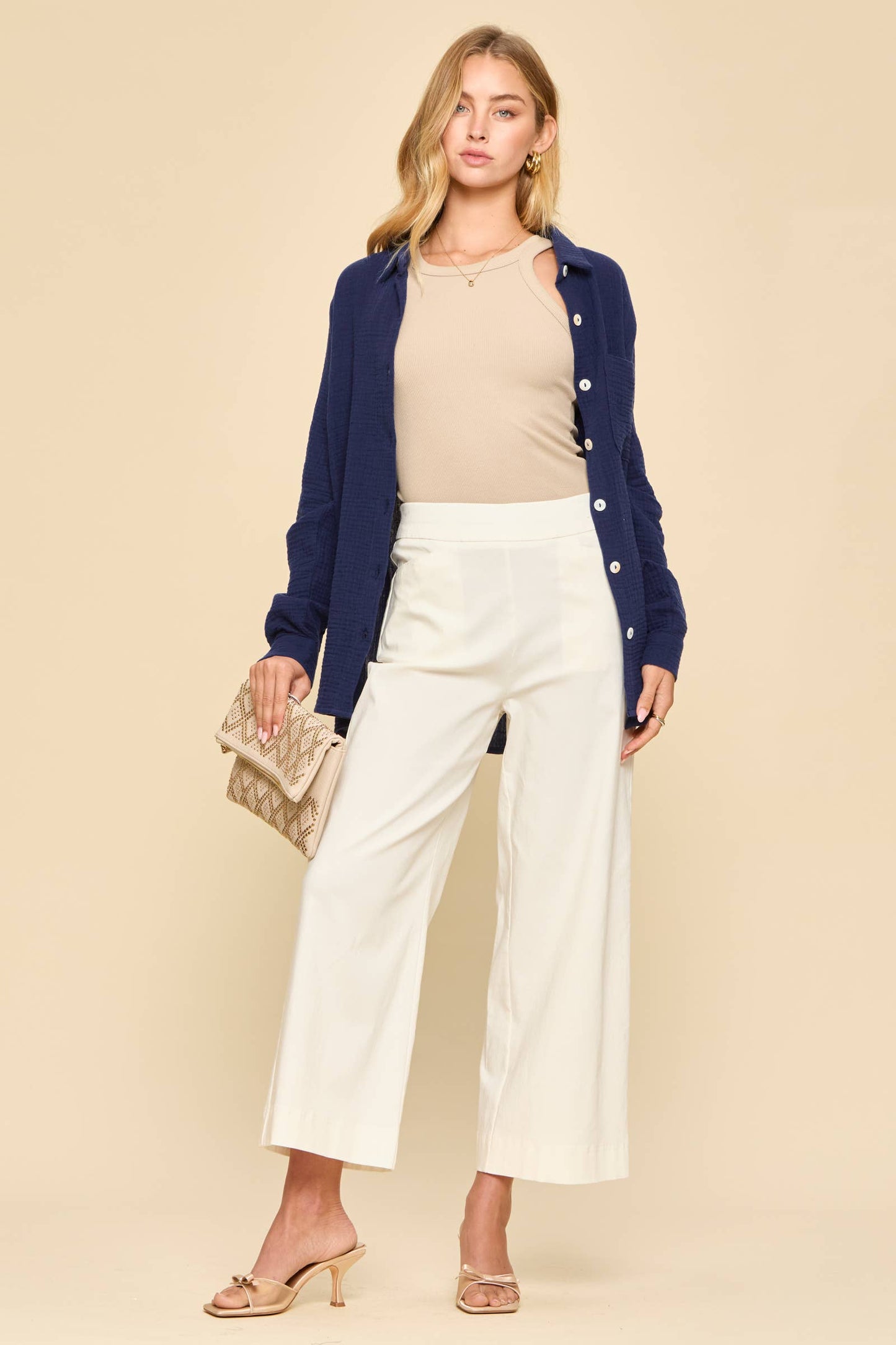 Breathable Cotton Button-Down Top