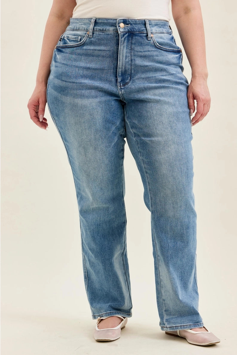 Judy Blue Contrast Wash Straight Denim