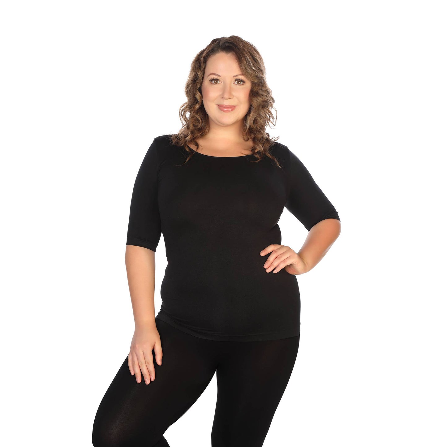 Skinnytees Elbow Sleeve Crew Neck Tee
