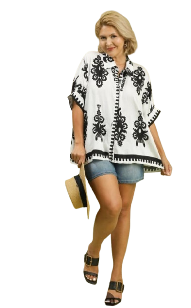 Abstract Print Woven Blouse