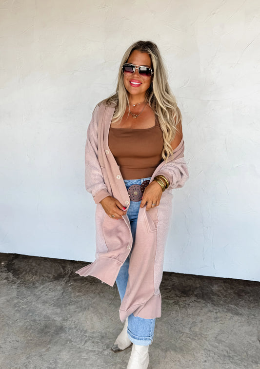 Sweatshirt Cardigan Duster