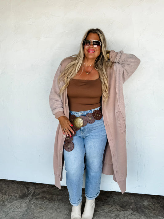 Sweatshirt Cardigan Duster