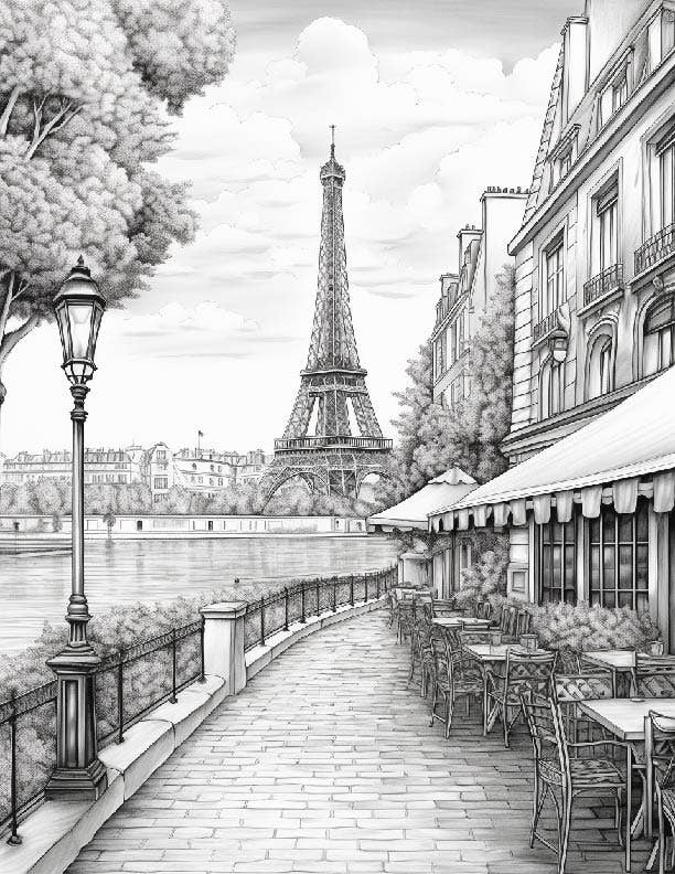 Paris Coloring Sheets