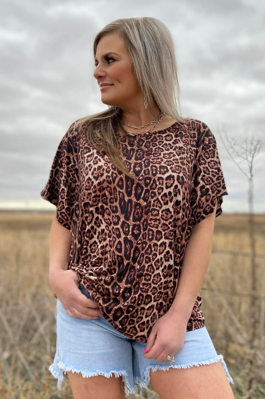 Oversized Cheetah Top