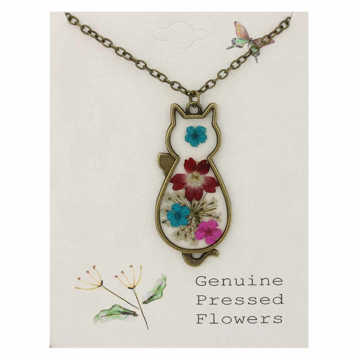 Dried Flower Cat Necklace