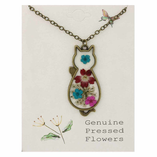 Dried Flower Cat Necklace