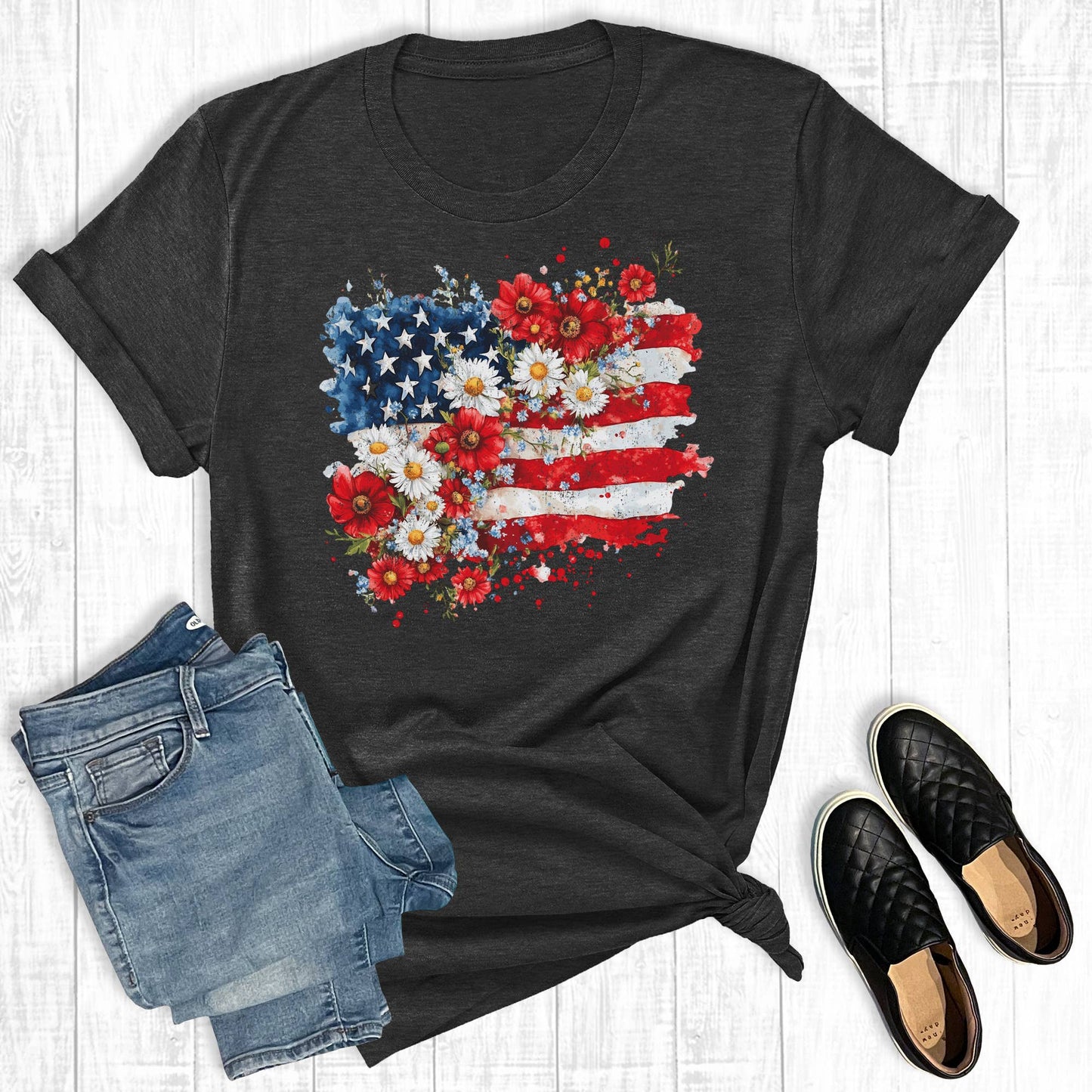 Floral Flag Graphic Tee