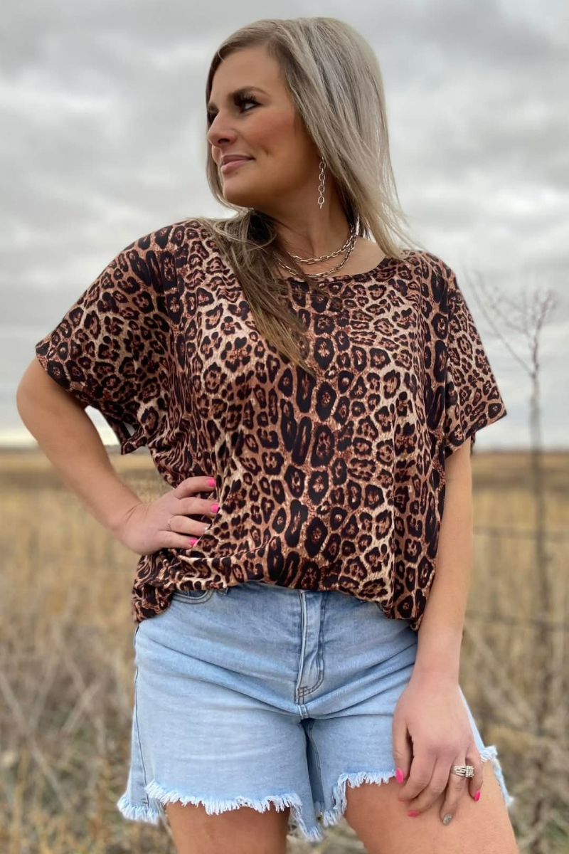 Oversized Cheetah Top