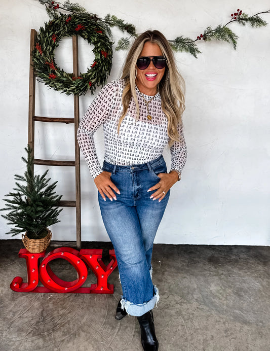 Fa La La Sheer Mesh Top