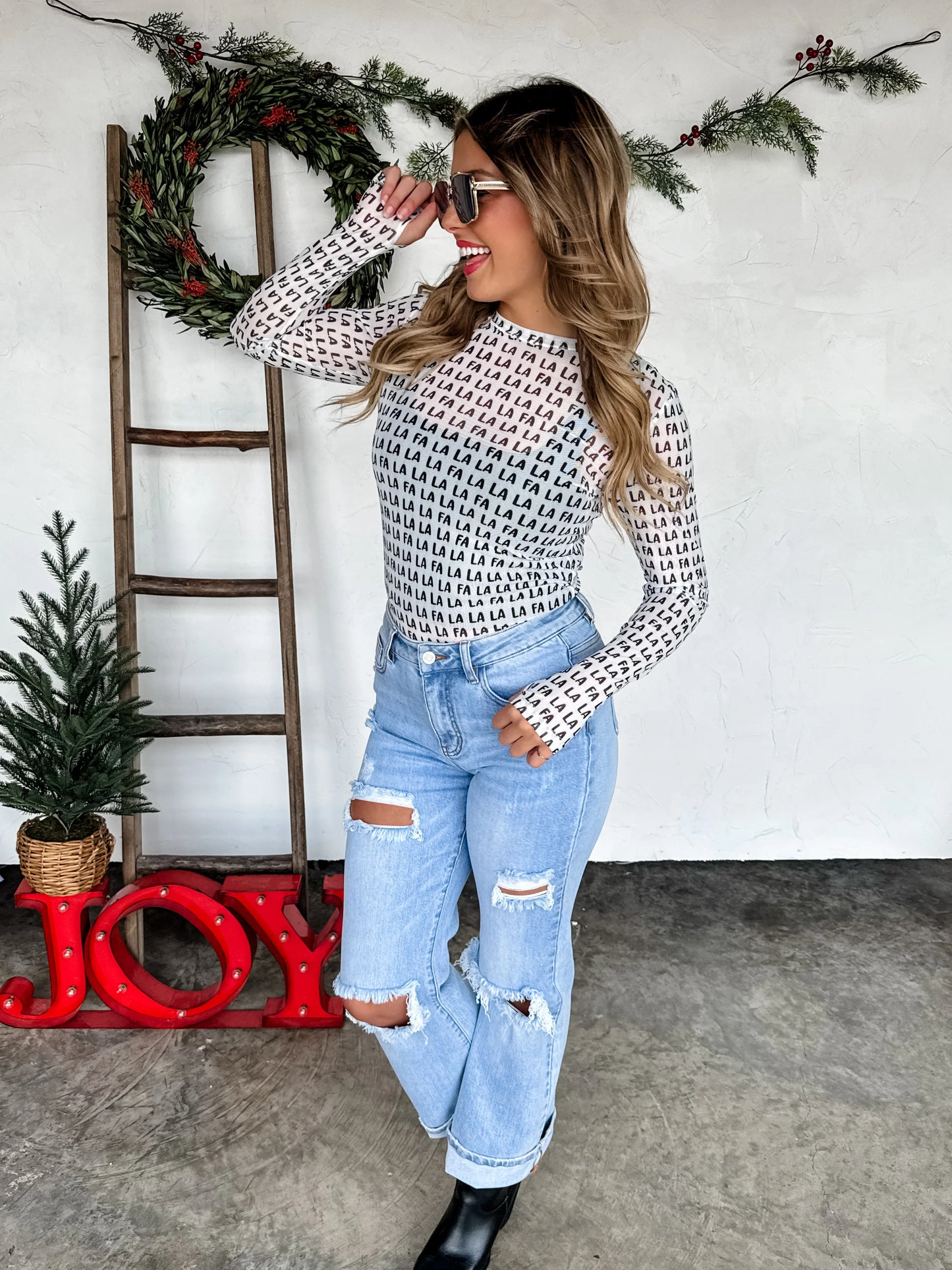 Fa La La Sheer Mesh Top