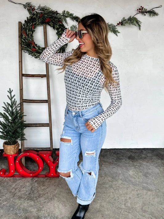 Fa La La Sheer Mesh Top