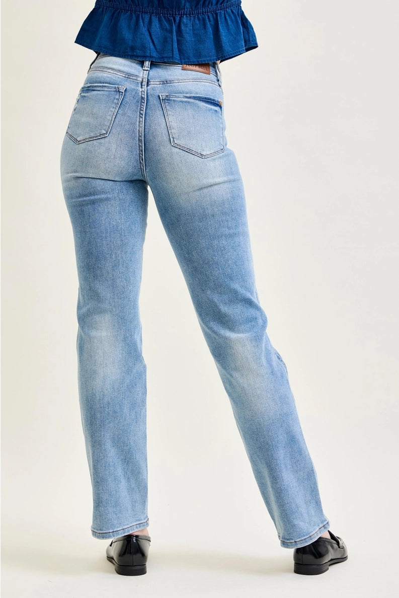 Judy Blue Contrast Wash Straight Denim