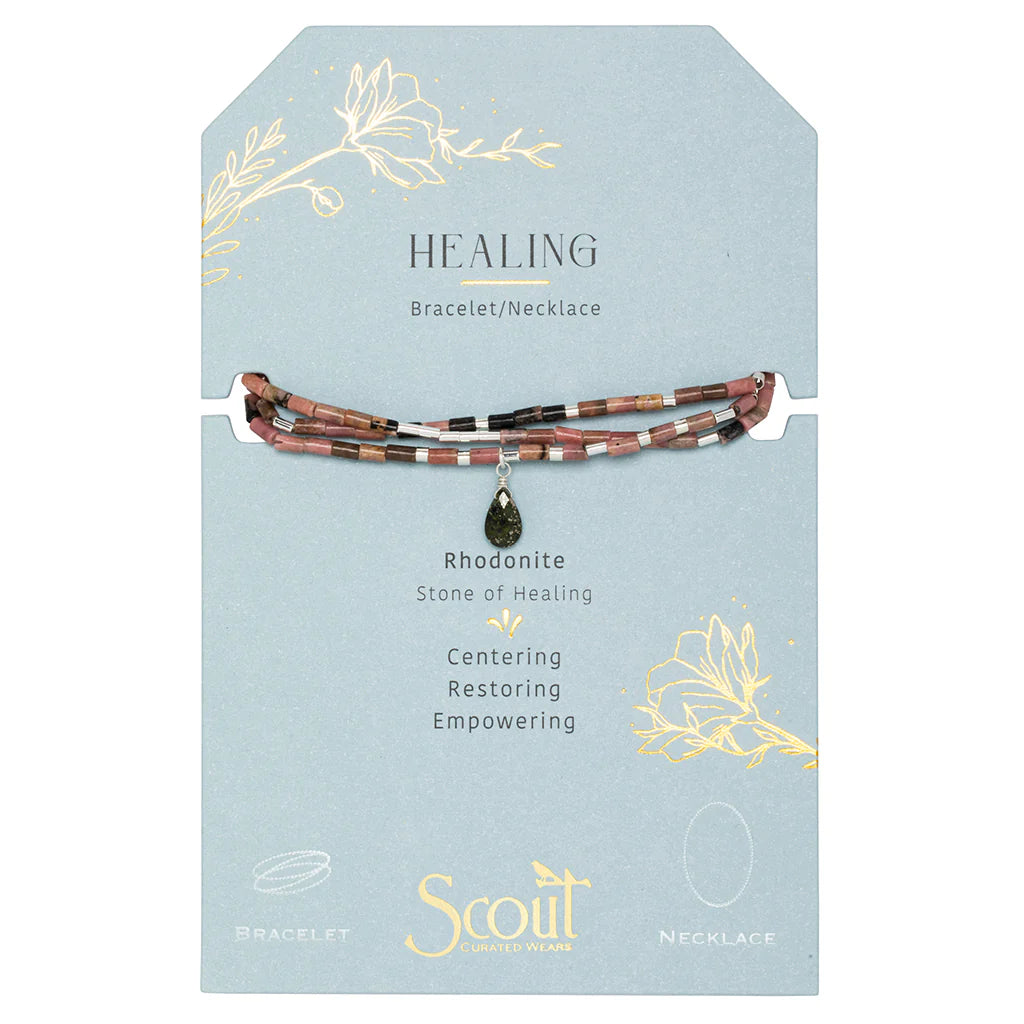 Teardrop Stone Wrap Bracelet Necklace