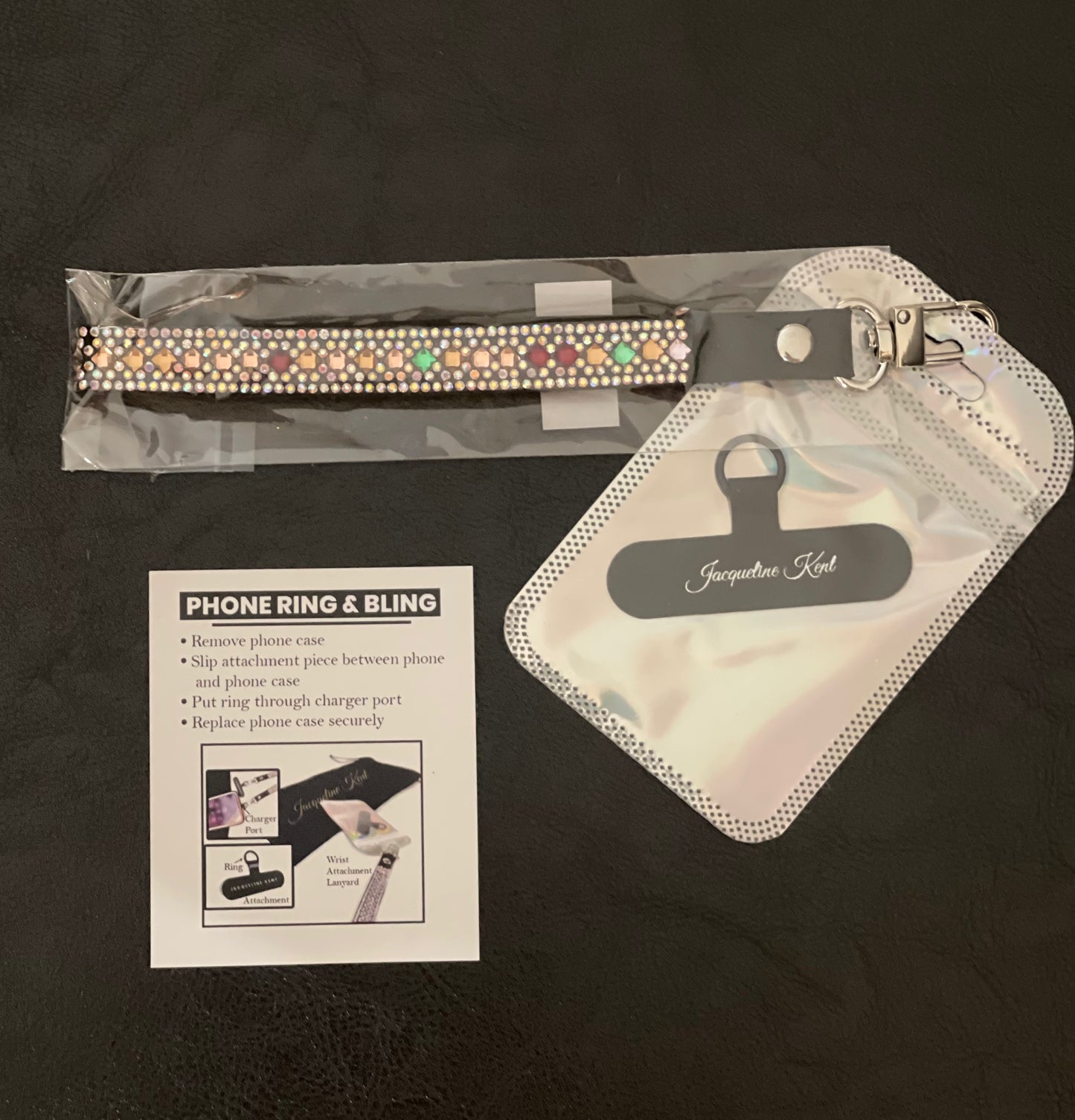 Jacqueline Kent Bling Phone Wrist Lanyard Blue Paw