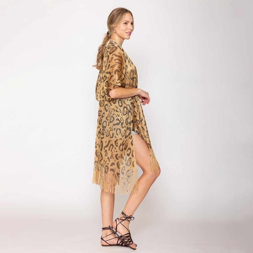 Lurex Leopard Kimono