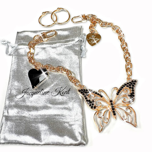 Jacqueline Kent Charming Chain Gold Black Butterfly