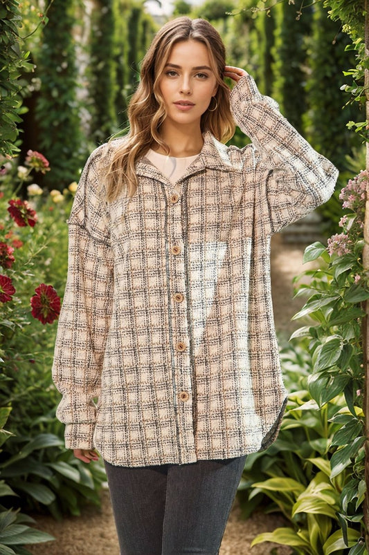 Oatmeal Plaid Shacket