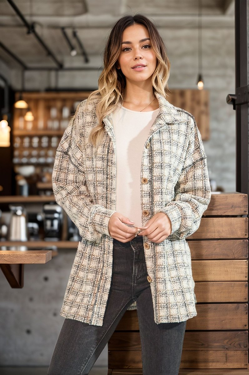 Oatmeal Plaid Shacket